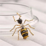 Gold-color Enamel Fire Ants Brooch Animal Corsage Pins