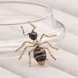 Gold-color Enamel Fire Ants Brooch Animal Corsage Pins