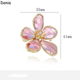Donia Jewelry Retro Crystal Flower Brooch Large Brooch