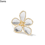 Donia Jewelry Retro Crystal Flower Brooch Large Brooch