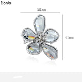 Donia Jewelry Retro Crystal Flower Brooch Large Brooch