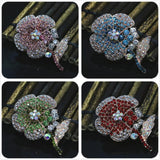 Rose Gold Sunflower Brooch Rhinestone Crystal Pin