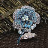 Rose Gold Sunflower Brooch Rhinestone Crystal Pin