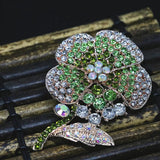 Rose Gold Sunflower Brooch Rhinestone Crystal Pin