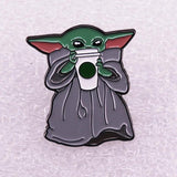 Yoda Brooch & Coffee Lapel Pins for Girls