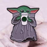 Yoda Brooch & Coffee Lapel Pins for Girls