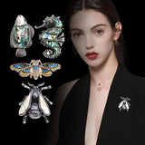 Abalone Shell Insect Brooch Mother of Pearl Fish Pin