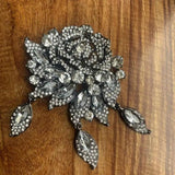 Zircon Silver Flower Brooch Crystal Jewelry