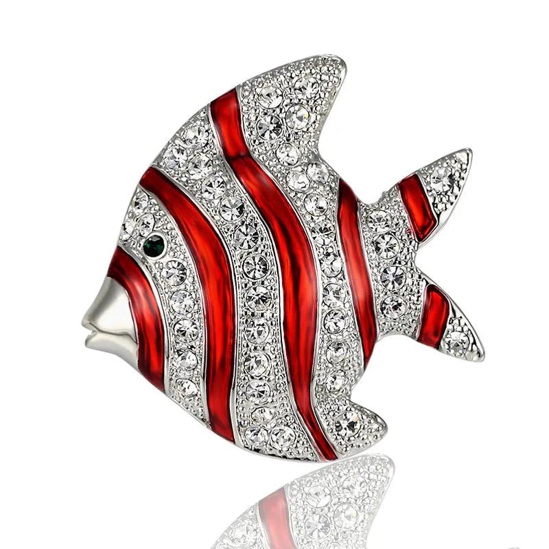 Red Squid Needle Brooch Jewelry Water Drill Bit Hat Bijoux Brooch