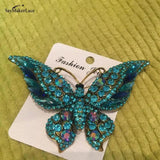 Crystal Butterfly Brooch Pin for Women Rhinestone Insect Jewelry