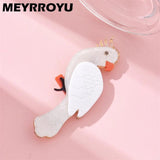 MYTROYU Parrot Brooch for Women Acrylic Material Trends Animal Party Accessories