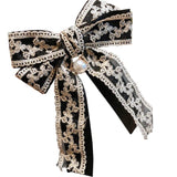 Vintage Lace Fabric Bow Brooch for Women Accessories