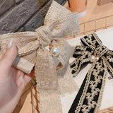 Vintage Lace Fabric Bow Brooch for Women Accessories