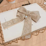 Vintage Lace Fabric Bow Brooch for Women Accessories