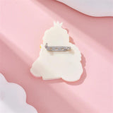 Cartoon Crown Princess Girl Brooches Acrylic Figure Pins Badges