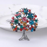 Rhinestone Life Tree Brooch for Woman Clothing