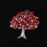 Rhinestone Life Tree Brooch for Woman Clothing