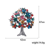 Rhinestone Life Tree Brooch for Woman Clothing