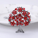 Rhinestone Life Tree Brooch for Woman Clothing