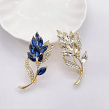 2 Colors Rhinestone Flower Brooch Women's Pin