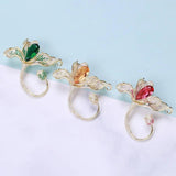 Magnolia Inlaid Cubic Zirconia 3-Color Brooch for Women