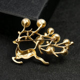 Christmas Deer Brooch Rhinestone Pearl Reindeer Deer Pin for Women
