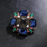 Vintage Baroque Cross Crystal Brooch Pin for Women