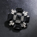 Vintage Baroque Cross Crystal Brooch Pin for Women