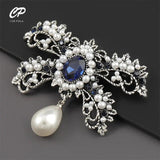 Rhinestone Pearl Bow Brooch Girl Pin Retro Corsage Accessories
