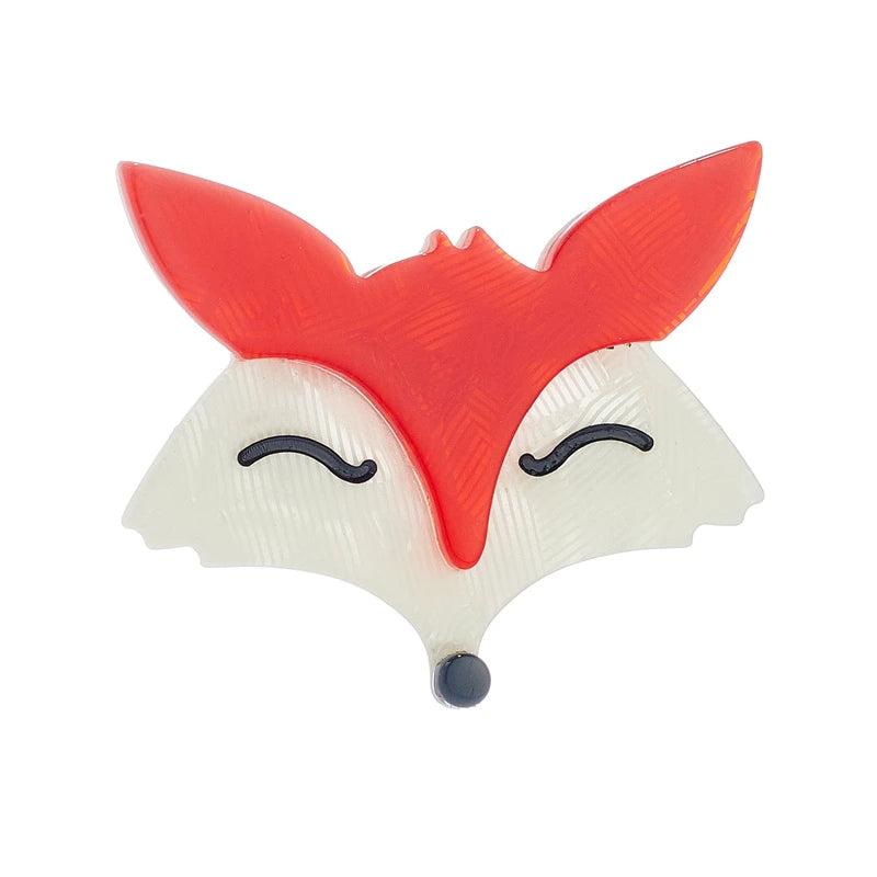 Cartoon Fox Brooches Acrylic Animal Pins Badges Women Kids Bags Clothes Jewelry