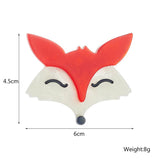 Cartoon Fox Brooches Acrylic Animal Pins Badges Women Kids Bags Clothes Jewelry