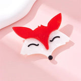 Cartoon Fox Brooches Acrylic Animal Pins Badges Women Kids Bags Clothes Jewelry