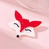 Cartoon Fox Brooches Acrylic Animal Pins Badges Women Kids Bags Clothes Jewelry