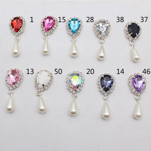 10Pcs Rhinestone Pearl Pendant Jewelry Accessories DIY Wedding Dress Bow