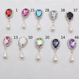 10Pcs Rhinestone Pearl Pendant Jewelry Accessories DIY Wedding Dress Bow