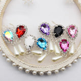 10Pcs Rhinestone Pearl Pendant Jewelry Accessories DIY Wedding Dress Bow