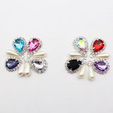 10Pcs Rhinestone Pearl Pendant Jewelry Accessories DIY Wedding Dress Bow