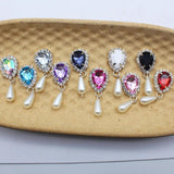 10Pcs Rhinestone Pearl Pendant Jewelry Accessories DIY Wedding Dress Bow