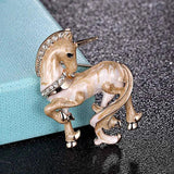 Brown Horse Enamel Brooch For Men Boys Coat Sweater