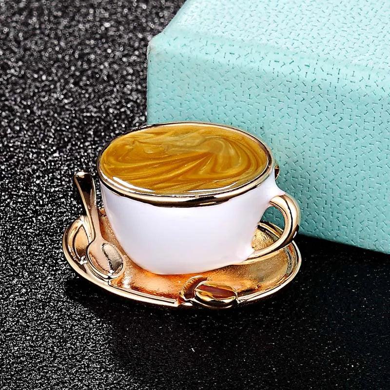 Donia Coffee Cup Spoon Brooch Party Pins punk hijab pins