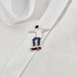 Wang Yibo Skateboard Shape Badge Pendant Brooch