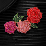 Retro Rose Brooch Rhinestone Alloy High-end Plant Wedding Party Gift