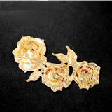 Retro Rose Brooch Rhinestone Alloy High-end Plant Wedding Party Gift