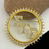 Greek Letter SGR Vintage Hollow Circle Brooch For Women Coat Brooch