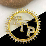 Greek Letter SGR Vintage Hollow Circle Brooch For Women Coat Brooch