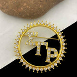 Greek Letter SGR Vintage Hollow Circle Brooch For Women Coat Brooch