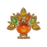 Morkopela Crystal Flower Brooch Rhinestone Pin Dress Party Banquet