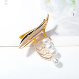 Simulated Pearl Bell Flower Brooch Tassel Jewelry Corsage Pins Gift