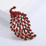 Vintage Peacock Rhinestone Brooch
