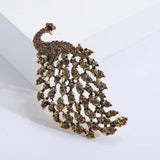 Vintage Peacock Rhinestone Brooch